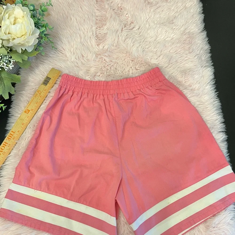 Victoria Harbor Vintage 80s 90s Pink White Stripe Pull On Shorts Sz M As‎ Is